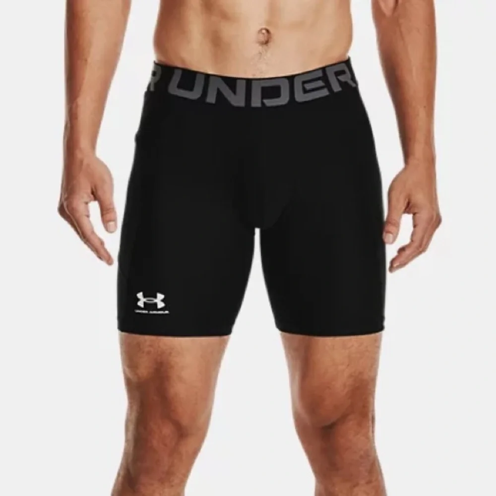 Under Armour Heatgear black 6” Compression Shorts men’s MEDIUM elastic waist EUC